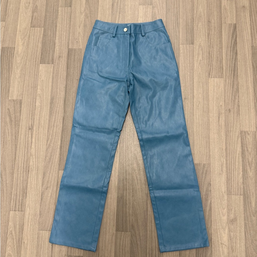 Miaou Vegan Leather Pants In Teal